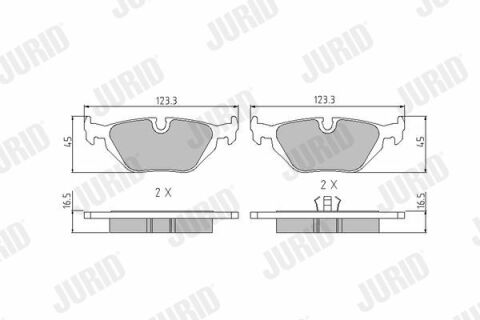 JURID BMW Тормозные колодки задние 3 E36,Z3/4 90-