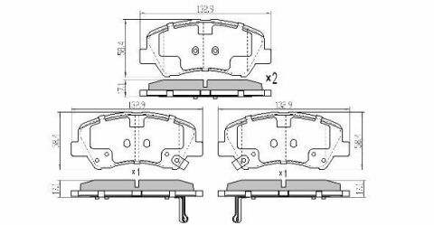 Комплект гальмівних накладок, дискове гальмо