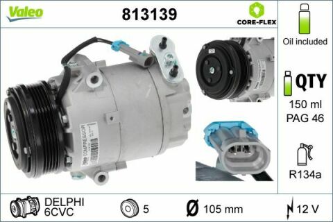Компресор кондиціонера Opel Astra 1.6/1.8 16V 98-05 Компресор кондиціонера Opel Astra 1.6/1.8 16V 98-05