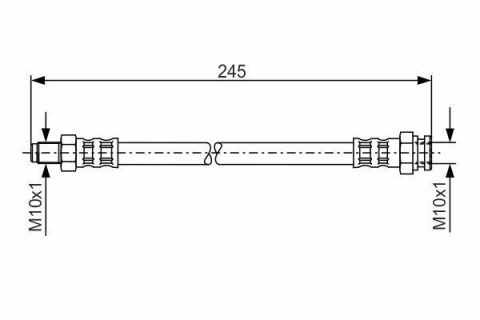 Шланг тормозной (передний) Mitsubishi L200/Pajero 90-07 (223mm)