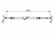Трос ручний гальмівний MB C202