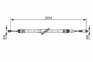 Трос ручной тормозной MB C202