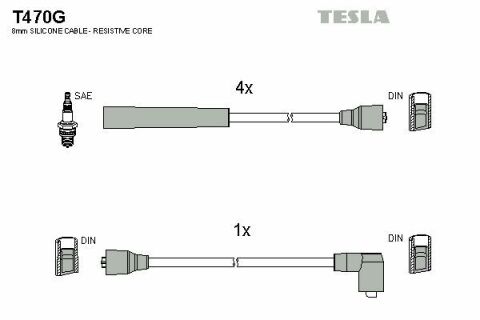 Кабель запалювання к-кт TESLA Ford Sierra 82-93 1,3