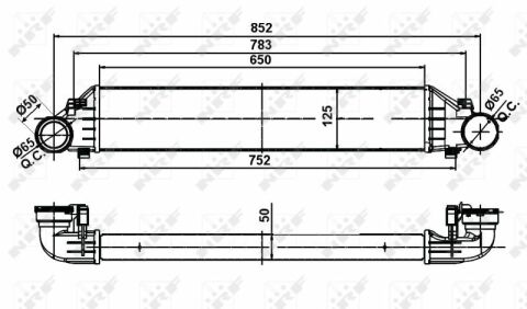 Радиатор интеркулера MB C-calss (W203) 1.8-3.0D 00-