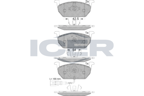 Колодки гальмівні (передні) Audi A3/Seat Leon/Skoda Octavia IV/V/VW Golf VII 12- (+датчик)