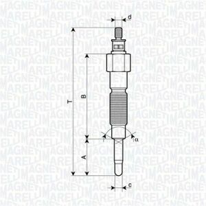 MAGNETI MARELLI NISSAN Свічка розжарювання Patrol 2.8TD 97-