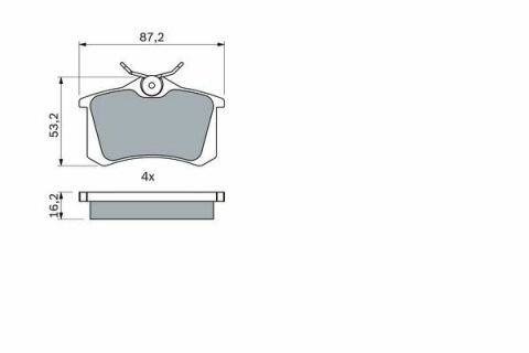 Комплект гальмівних колодок (дискових) (задніх) VW Caddy III 04-/Peugeot 308 07-/Citroen C4 04-