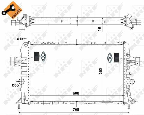 Радиатор охлаждения Opel Astra H 1.6/1.8 04-