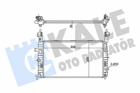 KALE OPEL Радіатор охолодження Meriva A 1.7DTi 03-