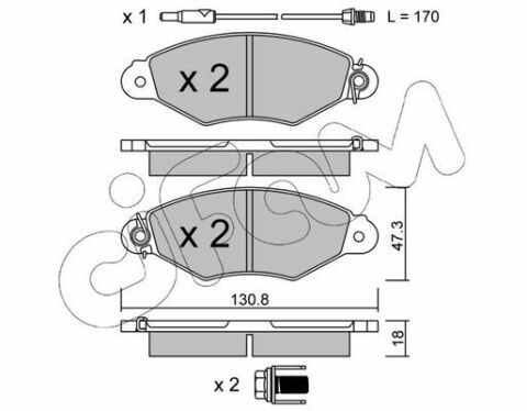 Тормозные колодки пер. Kangoo 97-08 (Bosch) (с датчиком)