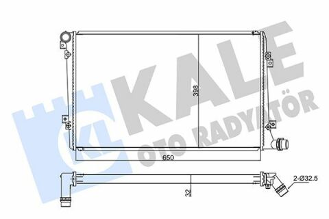 KALE VW Радіатор охолодження Audi A3,Skoda Octavia II,Caddy III,Golf V,Passat,Touran 1.9/2.0TDI