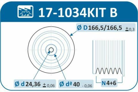 Шків колінвалу + шків генератора BMW 1/3/5/X3 2.0D 02- (4PK+6PK)