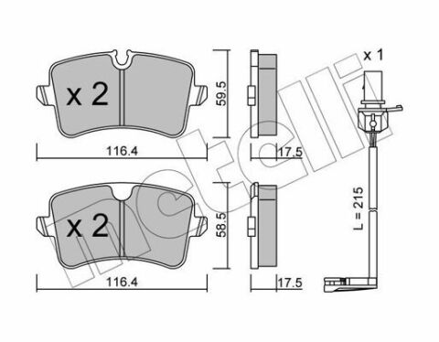 Тормозные колодки (задние) Audi A4/A5/A6/A7 10- (+датчик)