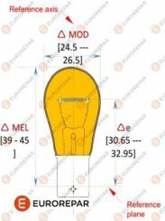 Автолампа (желтая) PY21W 12V21W патрон BAU15s