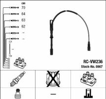 Комплект изолированных проводов для свечей зажигания rc-vw236 Комплект изолированных проводов для свечей зажигания rc-vw236