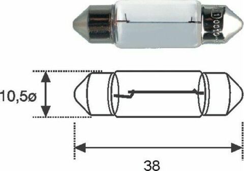 MAGNETI MARELLI C5W 12V Автолампа пальчиковая (38мм)