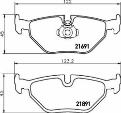 Тормозные колодки зад. BMW 5 (E39) 96-03 Тормозные колодки зад. BMW 5 (E39) 96-03