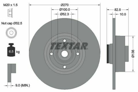 Диск тормозной (задний) Renault Scenic II 03- (270х10) (+ABS) (с подшипником) PRO