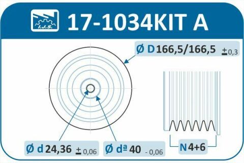 Шкив коленвала + шкив генератора BMW 1/3/5/X3 2.0D 02- (4PK+6PK)