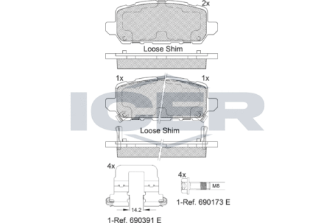 Колодки тормозные (задние) Honda HR-V/Accord 12-