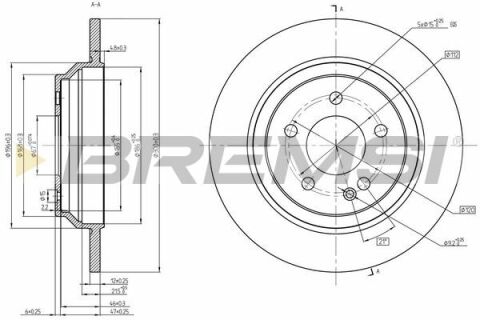 Тормозной диск зад. MB Vito (W447) 14-(300x12)