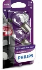 Лампа P21W VisionPlus (60%) 12V 21W BA15s Blst. 2 PC. Лампа P21W VisionPlus (60%) 12V 21W BA15s Blst. 2 PC.