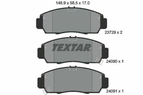 Колодки тормозные (передние) Honda Accord/Civic 00- (Nissin) (148.8x58.5x17) R15