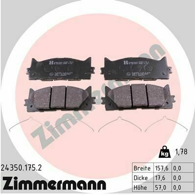 Тормозные колодки (передние) Toyota Camry 01-/Lexus ES 12-18 (Akebono)