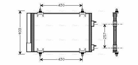 Радиатор кондиционера Berlingo 08-, C4 Grand Picasso, Peugeot 307, Partner CITROEN