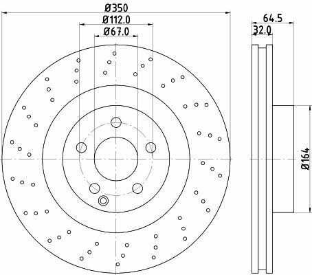 HELLA DB Тормозной диск передний S Klass W221 05-