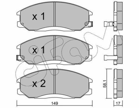 Колодки гальмові передні H-1, Santa Fe 01-, SsangYong Actyon, Kyron, Rexton 02- HYUNDAI