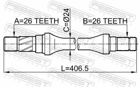 Полуось правая 26x406.5x26 MAZDA 3 BK 03-11