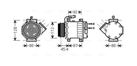 Компрессор кондиционера jumper ii 3.0 06-, fiat, peugeot Citroen