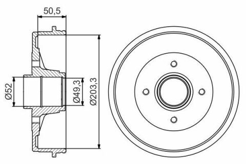 Барабан тормозной (задний) Nissan Marth 02-/Micra 02-10/Note 1.0-1.6 06-13 (203.3x50)