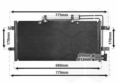 Радіатор кондиціонера (з осушувачем) VW T4 1.9-2.8 TDI 90-03