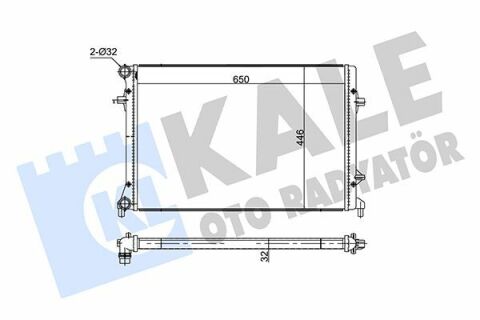 KALE VW Радиатор охлаждения Audi A3,Golf V,Passat,Skoda 3.2/3.6