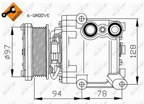 Компрессор кондиционера Ford Fiesta VI 1.2-1.6 08-