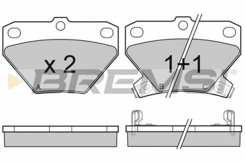 Тормозные колодки зад. Toyota Corolla 00-07 (sumitomo) (55,4x78,5x14)