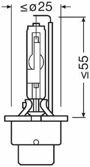 Лампа розжарювання, фара далекого світла 35W P32D-5 HCB2 OSRAM (заміна 66440XNL-HCB)