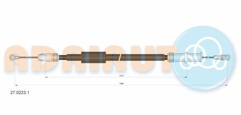 Трос ручного тормоза передний Sprinter 06-, Crafter. MB