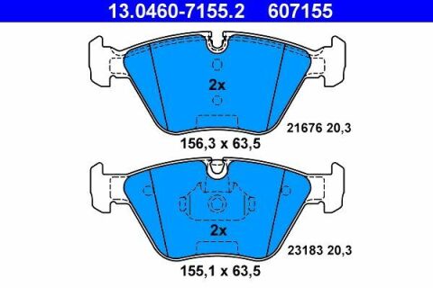 Колодки гальмівні (передні) BMW 3 (E46) 99-07/X3 (E83) 03-11/Z4 (E85/E86) 06-08 (Ate)