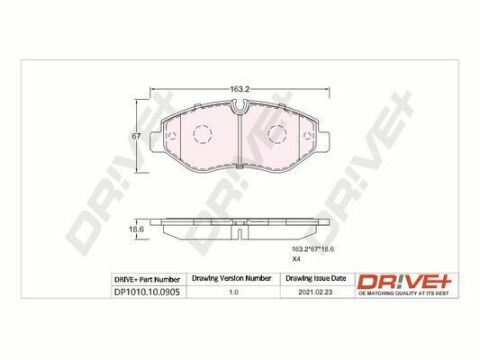 DP1010.10.0905 Drive+ - Тормозные колодки для дисков