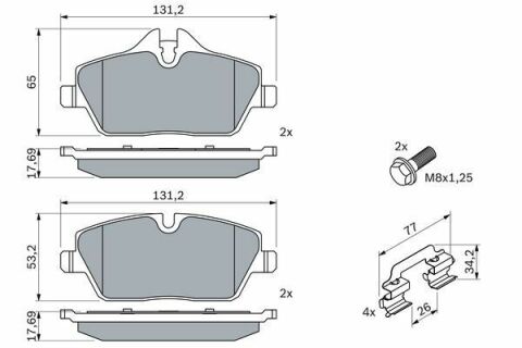 Колодки тормозные (передние) BMW 1 (E81/E82/E87/E88) 04-13/2 (F45) 14-18 Колодки тормозные (передние) BMW 1 (E81/E82/E87/E88) 04-13/2 (F45) 14-18