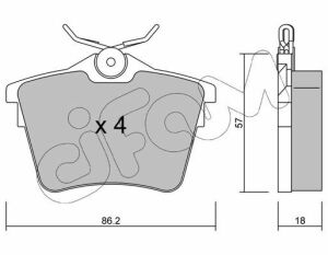 Гальмівні колодки задні (без електронного гальма) 407,607 04-,Citroen C5 III 08- PEUGEOT