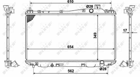 Радіатор охолодження Honda Civic VII 1.4/1.6/1.7 01-05