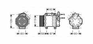 Компрессор кондиционера C-MAX 1.6 07-, FIESTA V 1.6 04-, FOCUS C-MAX 1.6 03-, MAZDA, VOLVO FORD