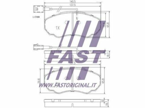 Колодки гальмівні дискові передні FIAT Ducato 02-06, Ducato 94-02; PEUGEOT Boxer 02-06, Boxer 94-02; CITROEN Jumper 02-06, Jumper 94-02