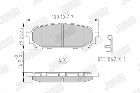 JURID Колодки гальмові зад. Subaru Forester 02-07