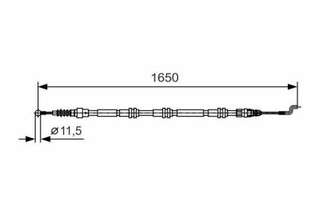 Трос ручника (задній) VW T5 04-09 (1650/1285mm)