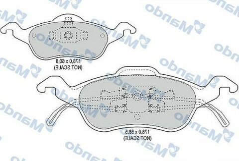 MBF015136 MANDO Гальмівні колодки до дисків MBF015136 MANDO Гальмівні колодки до дисків